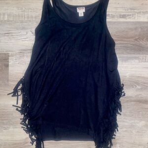 Mossimo Supply Co. Black Fringe Tank Top